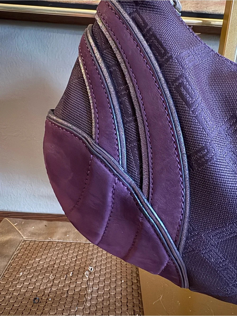 Versace Vintage Medusa Hobo Plaque Canvas, leather & Suede Purple Y2K